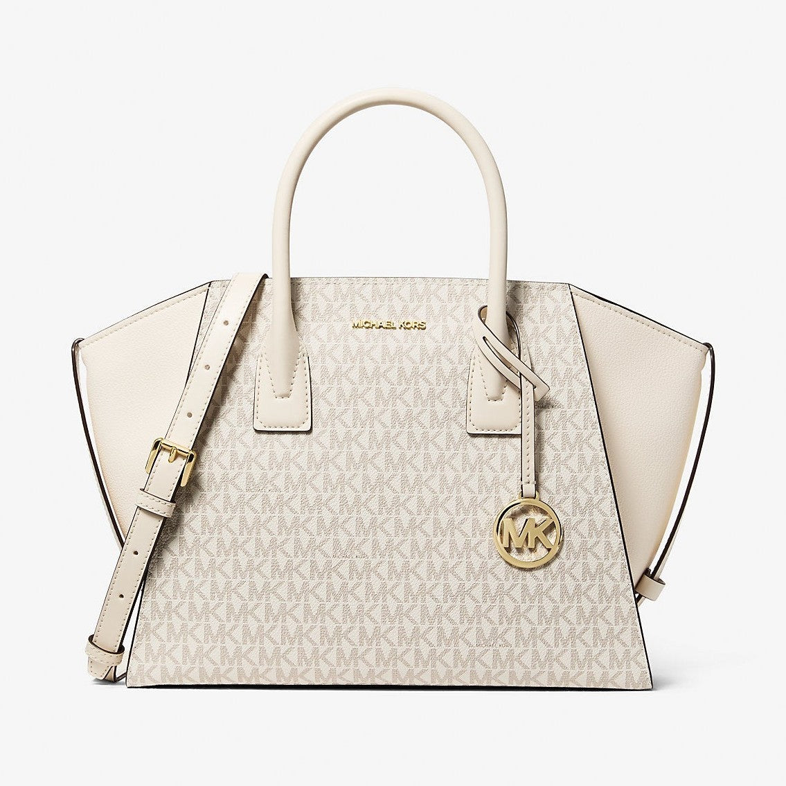 Michael Kors Avril Large Signature Logo Satchel Lt Crm Multi