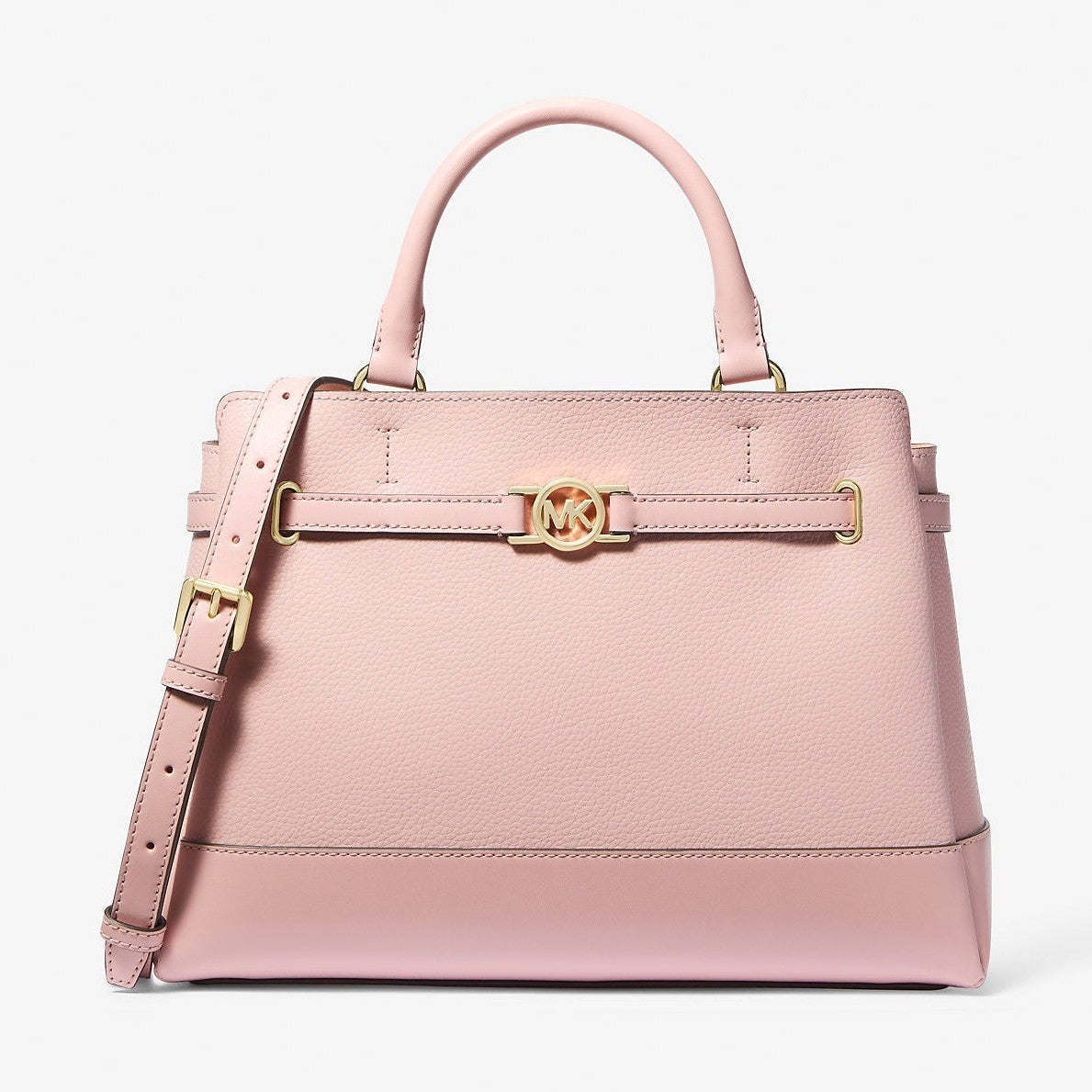Michael Kors Reed Large Pebbled Leather Satchel Powder Blush