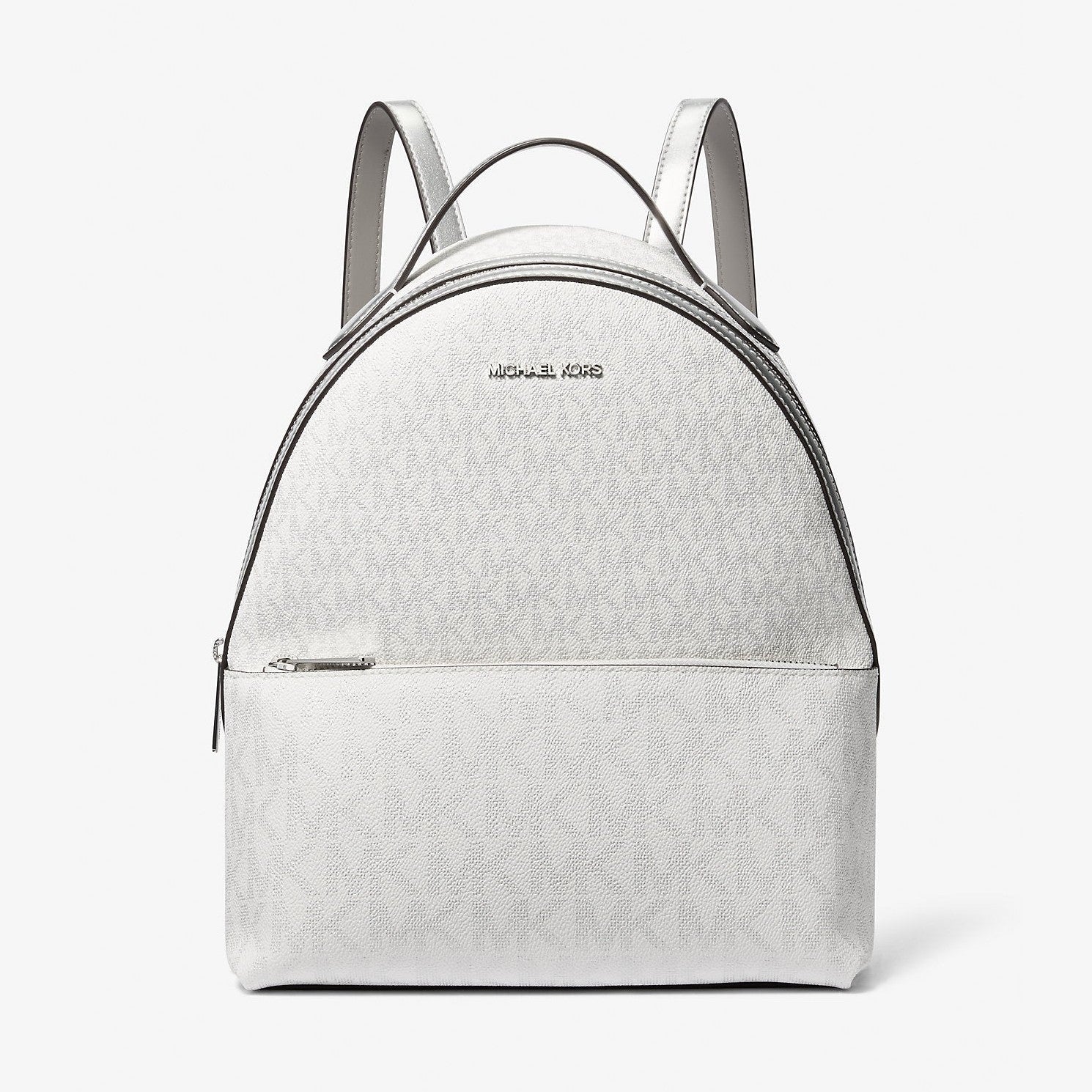 Michael Kors Sheila Medium Logo Backpack Silver