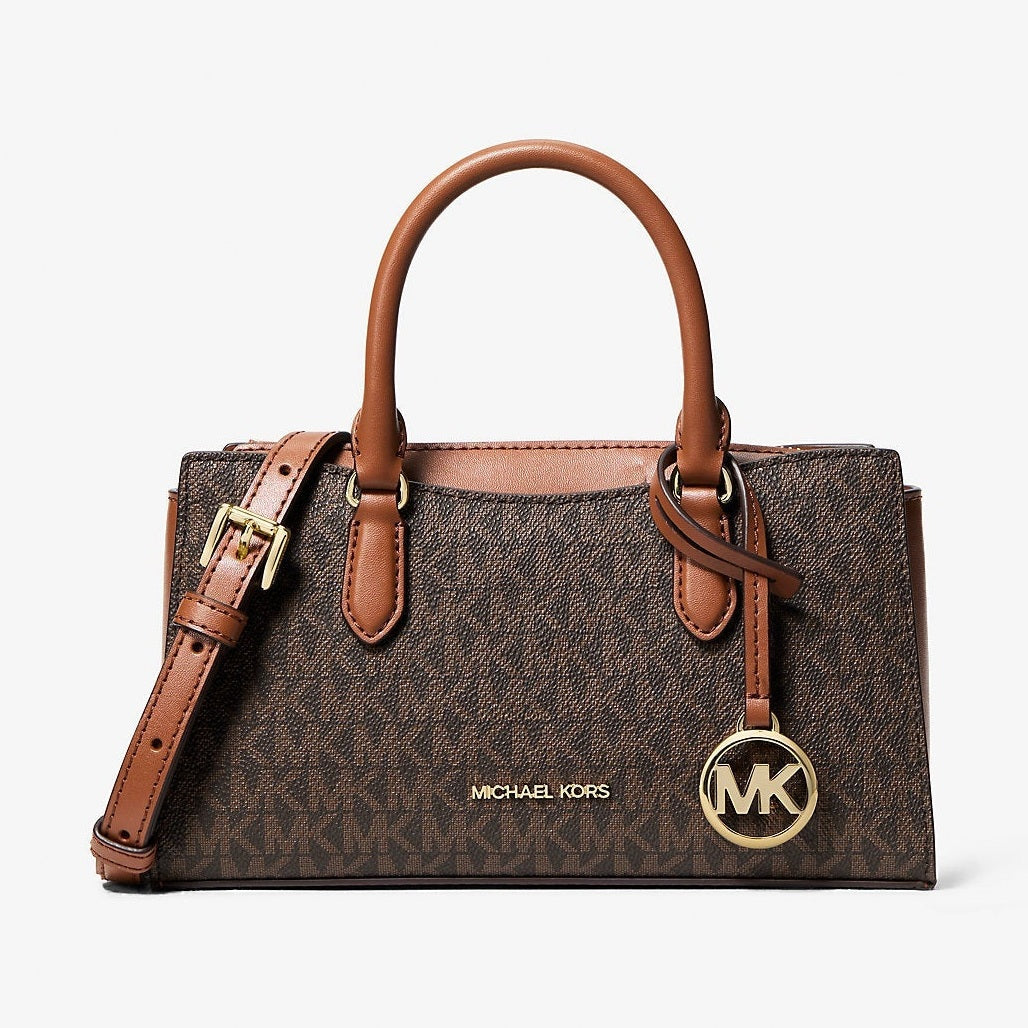 Michael Kors Arden Small Signature Logo Messenger Bag Brown