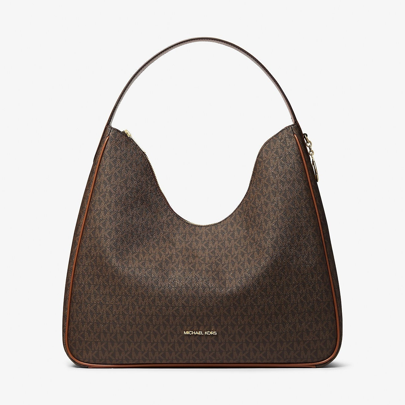 Michael Kors Nayla Medium Signature Logo Shoulder Bag Brown