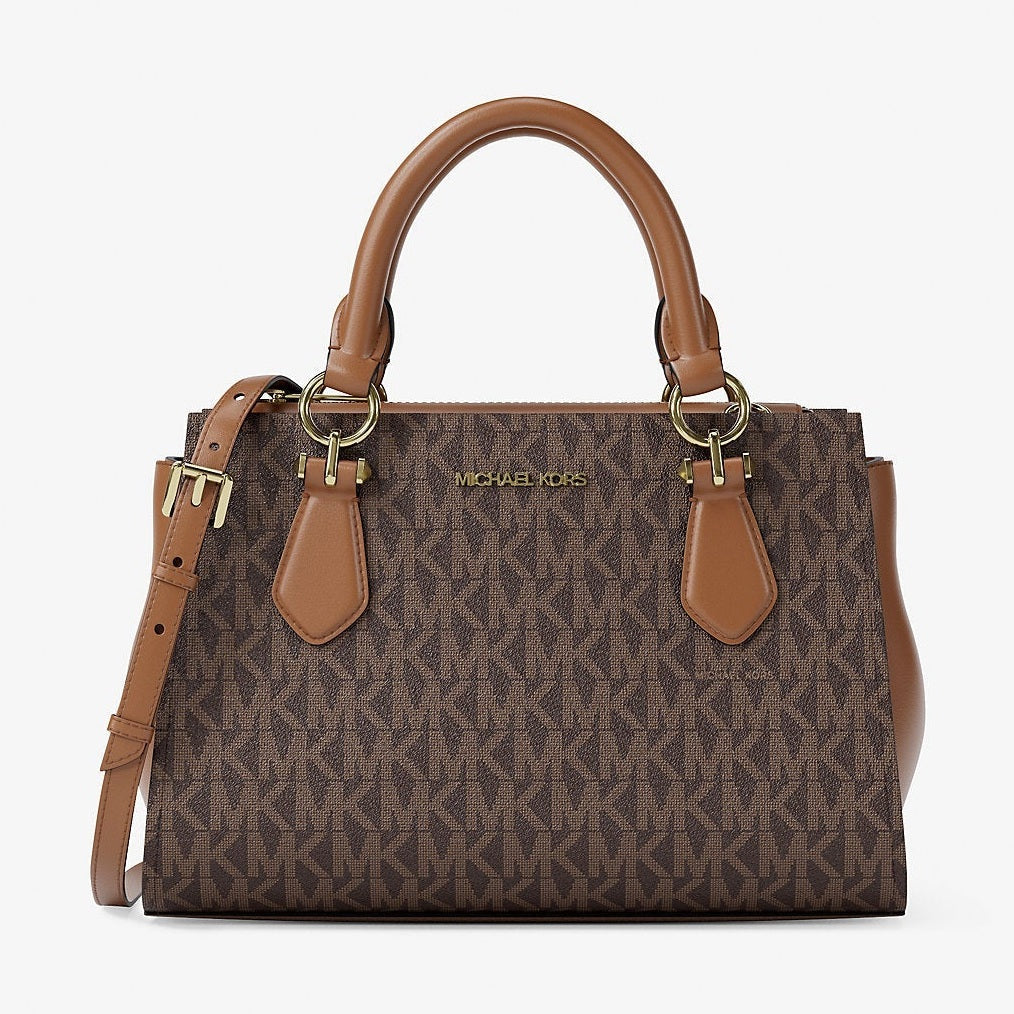 Michael Kors Marilyn Small Signature Logo Messenger Bag Brown