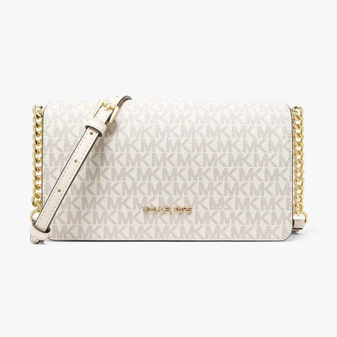 Michael Kors Jet Set Medium Signature Logo Crossbody Bag Lt Crm Multi