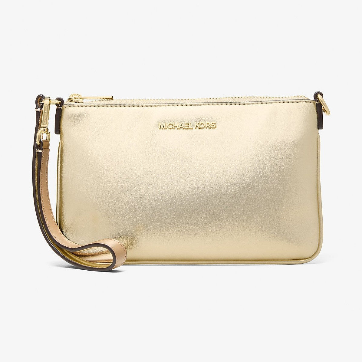 Michael Kors Jet Set Small Metallic Wristlet Pale Gold