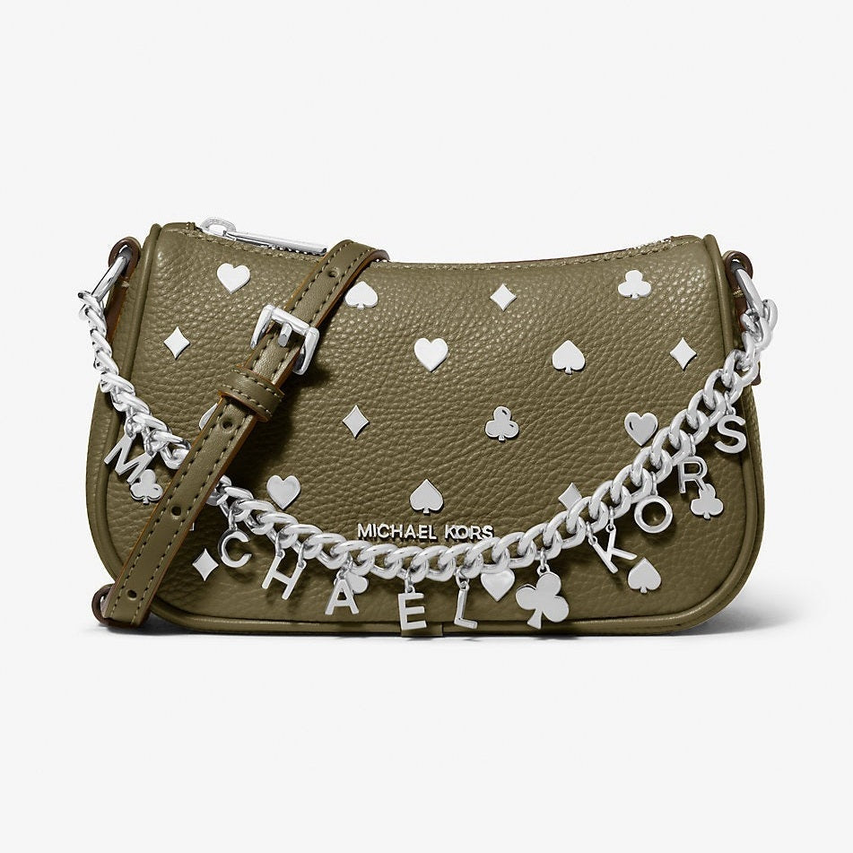 Michael Kors Carmela Small Embellished Convertible Crossbody Bag Olive