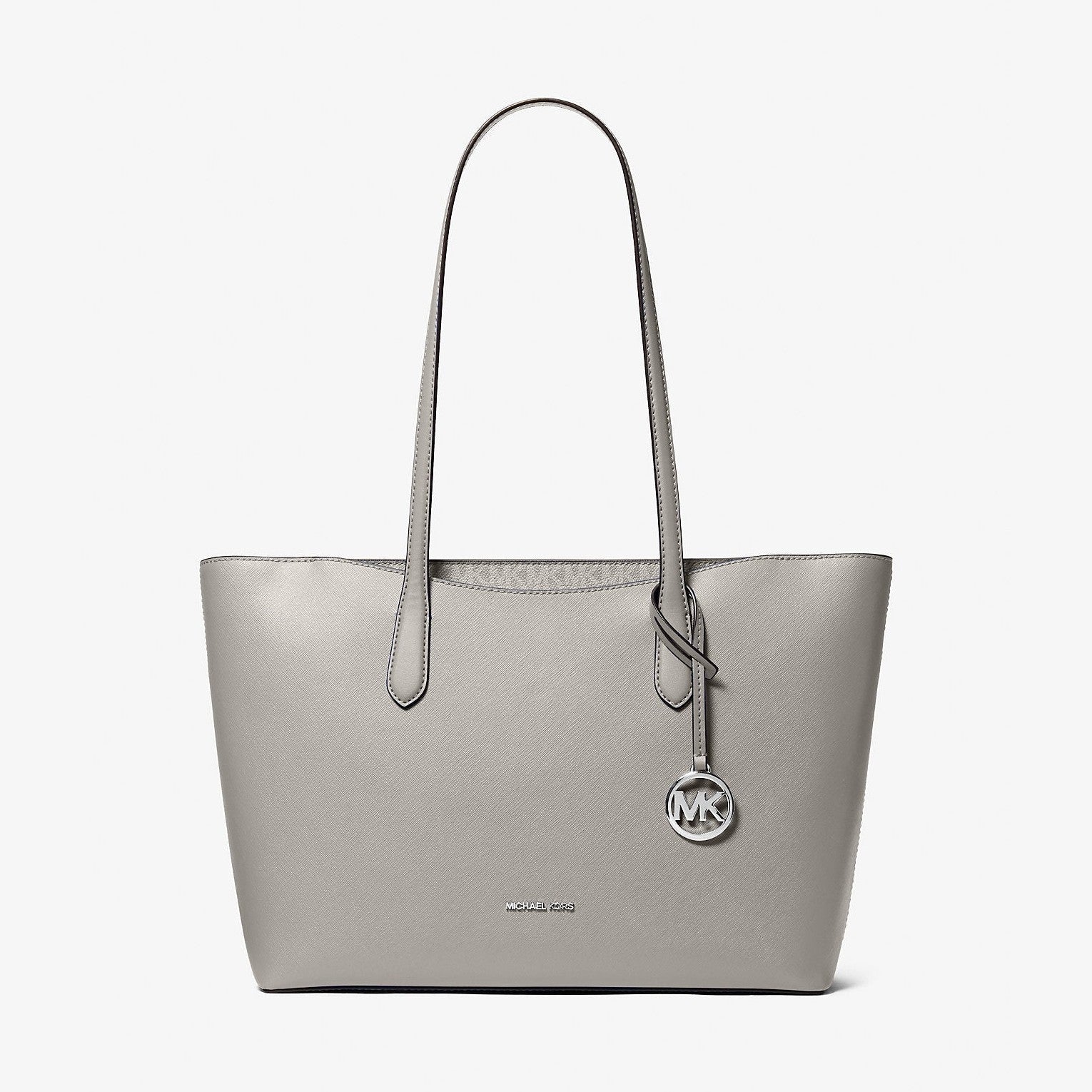 Michael Kors Arden Large Top-Zip Tote Bag Pearl Grey