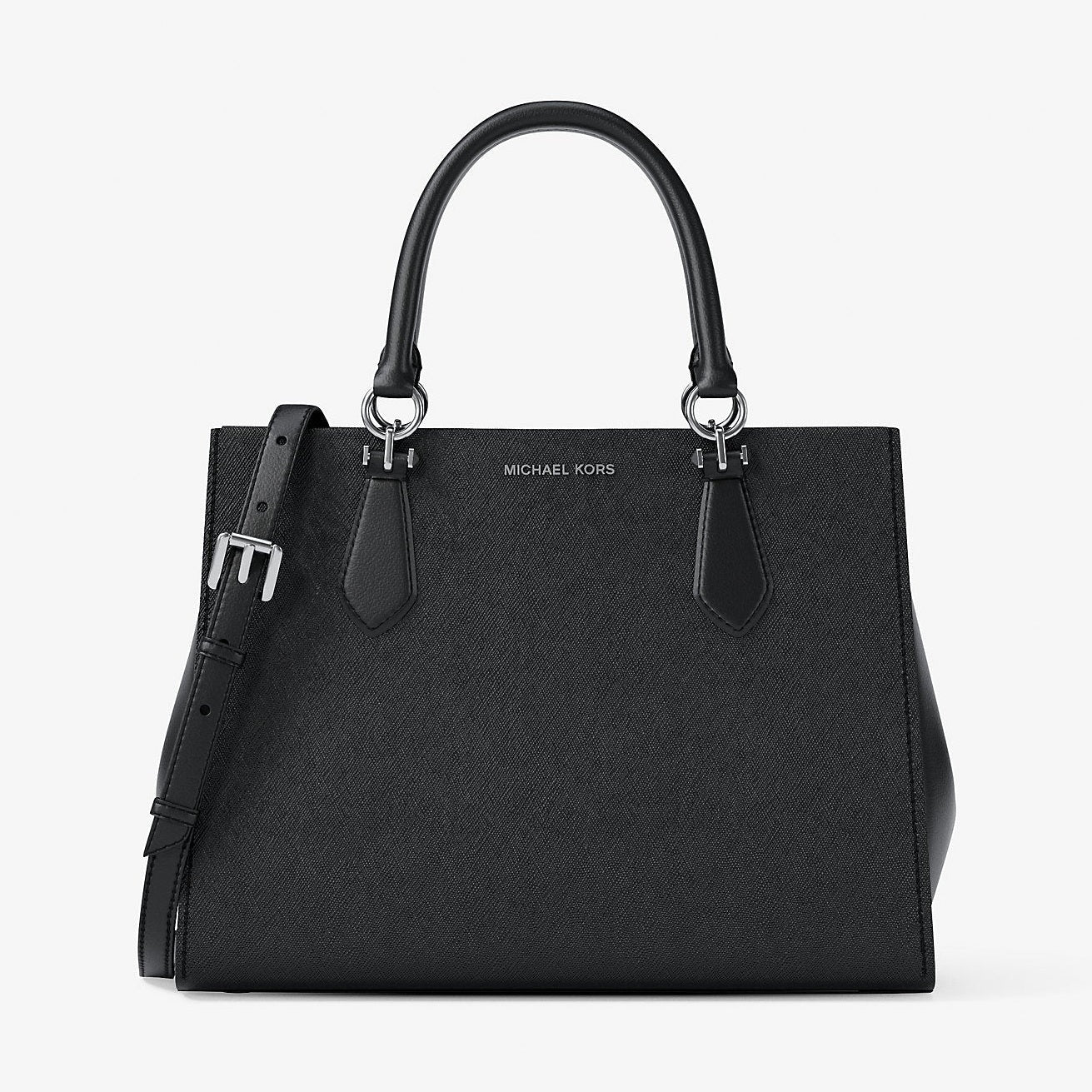 Michael Kors Marilyn Medium Saffiano Leather Satchel Black