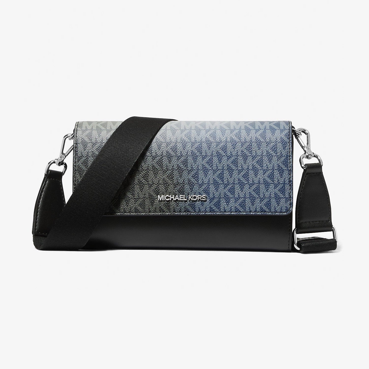 Michael Kors Jet Set Large Ombre Signature Logo Crossbody Bag Black Combo