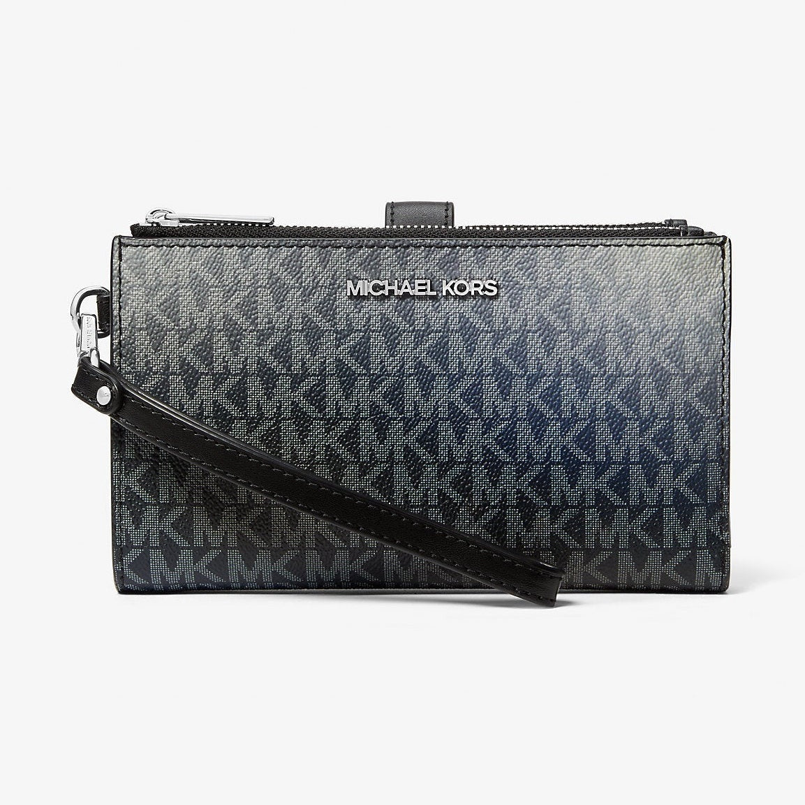 Michael Kors Jet Set Large Ombre Signature Logo Wristlet Black Combo