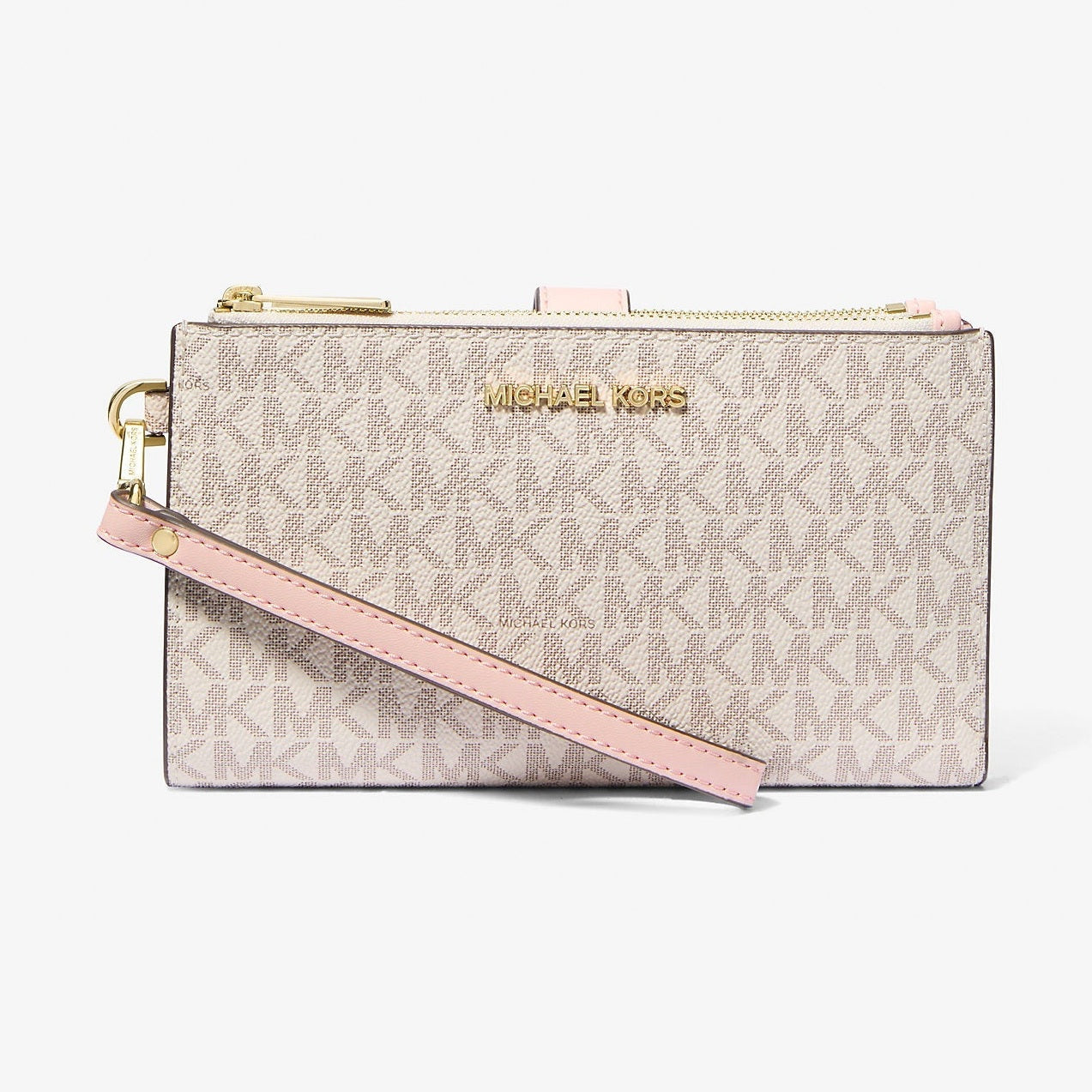 Michael Kors Jet Set Travel Signature Logo Smartphone Wallet Pwd Blsh Mlt