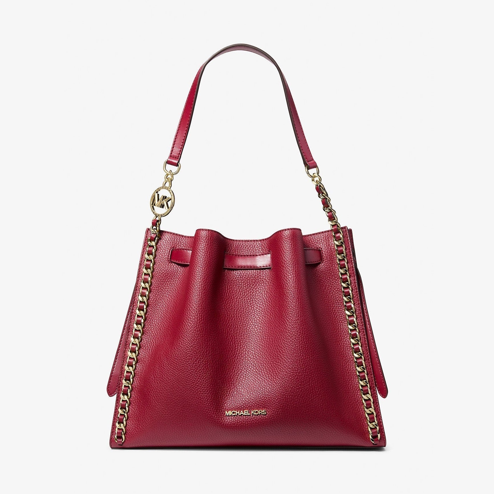 Michael Kors Mina Large Chain Shoulder Bag Cherry