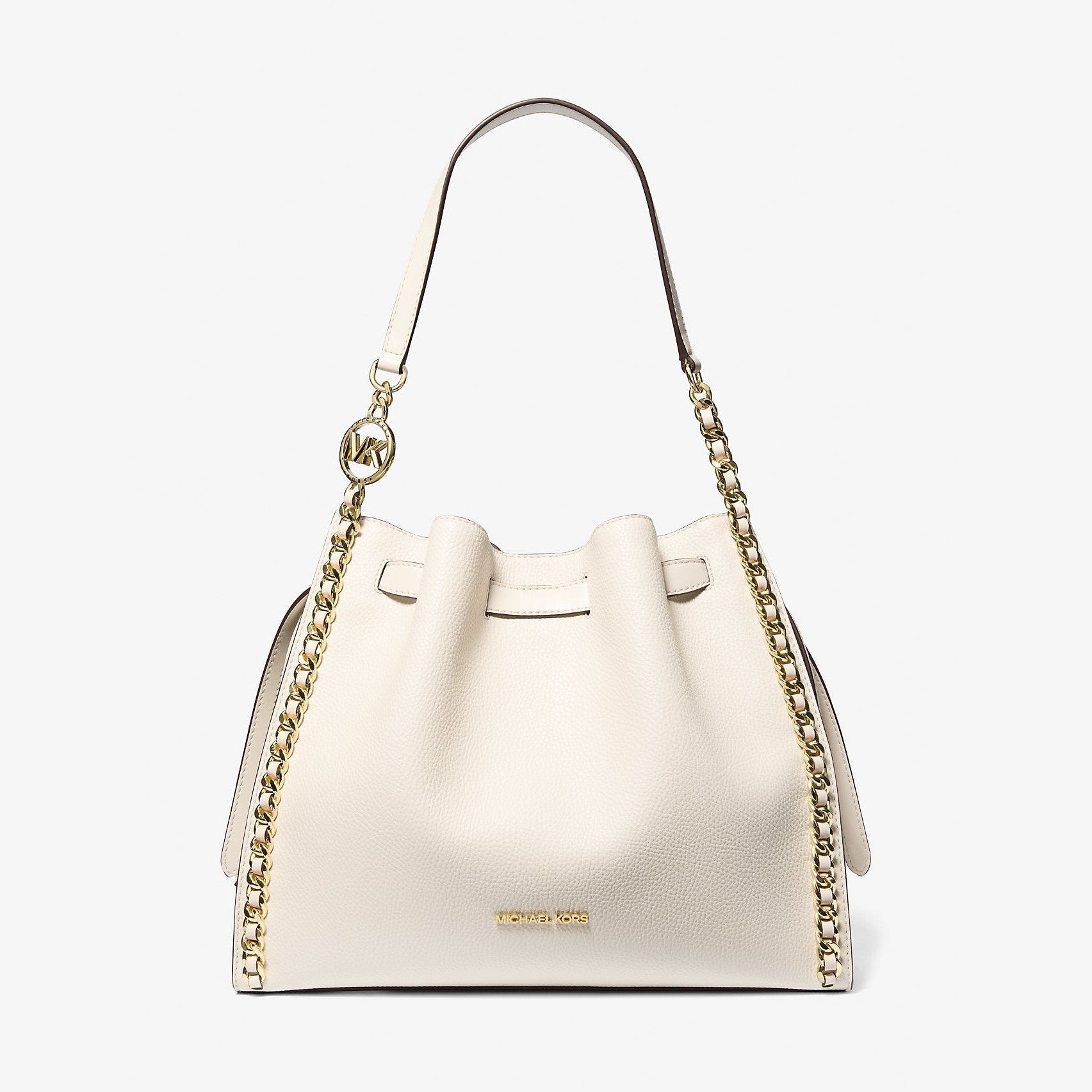 Michael Kors Mina Large Chain Shoulder Bag Lt Cream