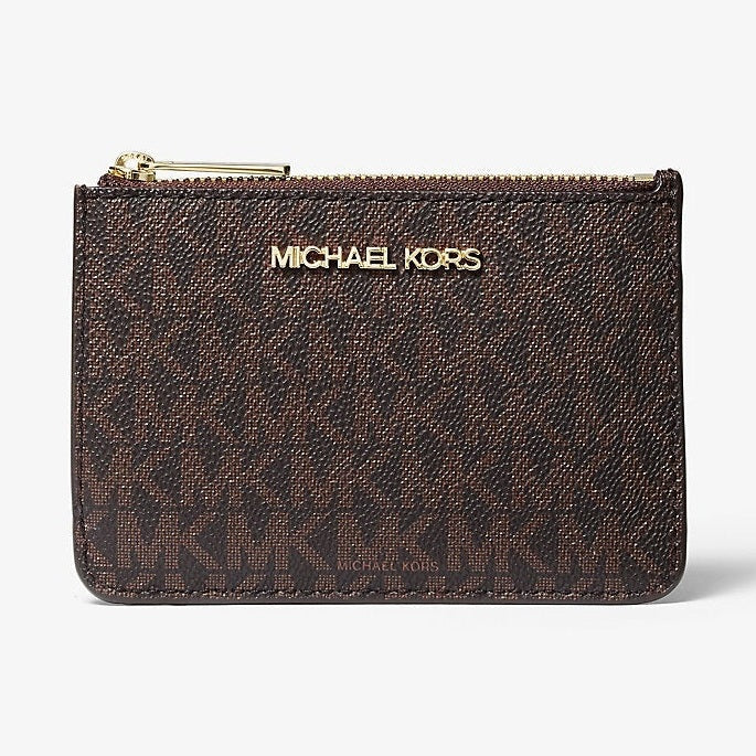 Michael Kors Jet Set Travel Small Signature Logo Coin Purse Brown