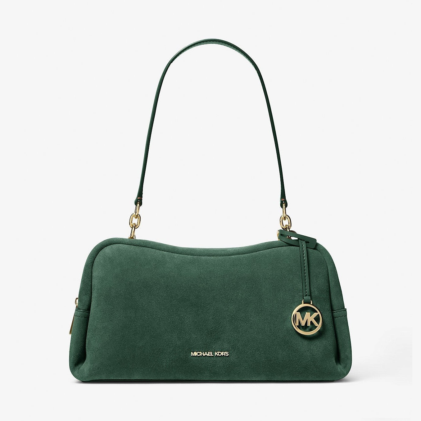 Michael Kors Cecily Medium Suede Shoulder Bag Moss