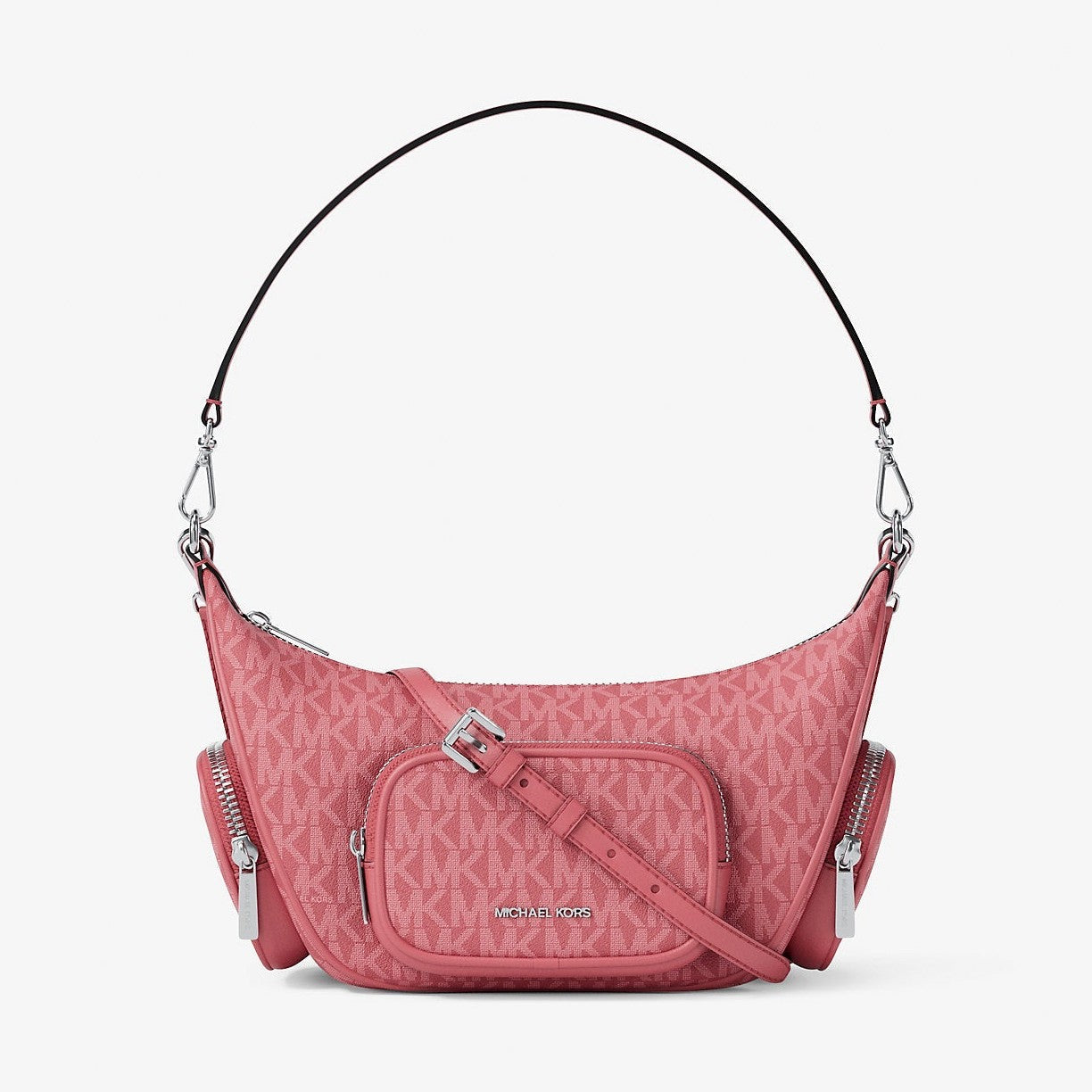 Michael Kors Merritt Small Signature Logo Convertible Shoulder Bag Hibiscus