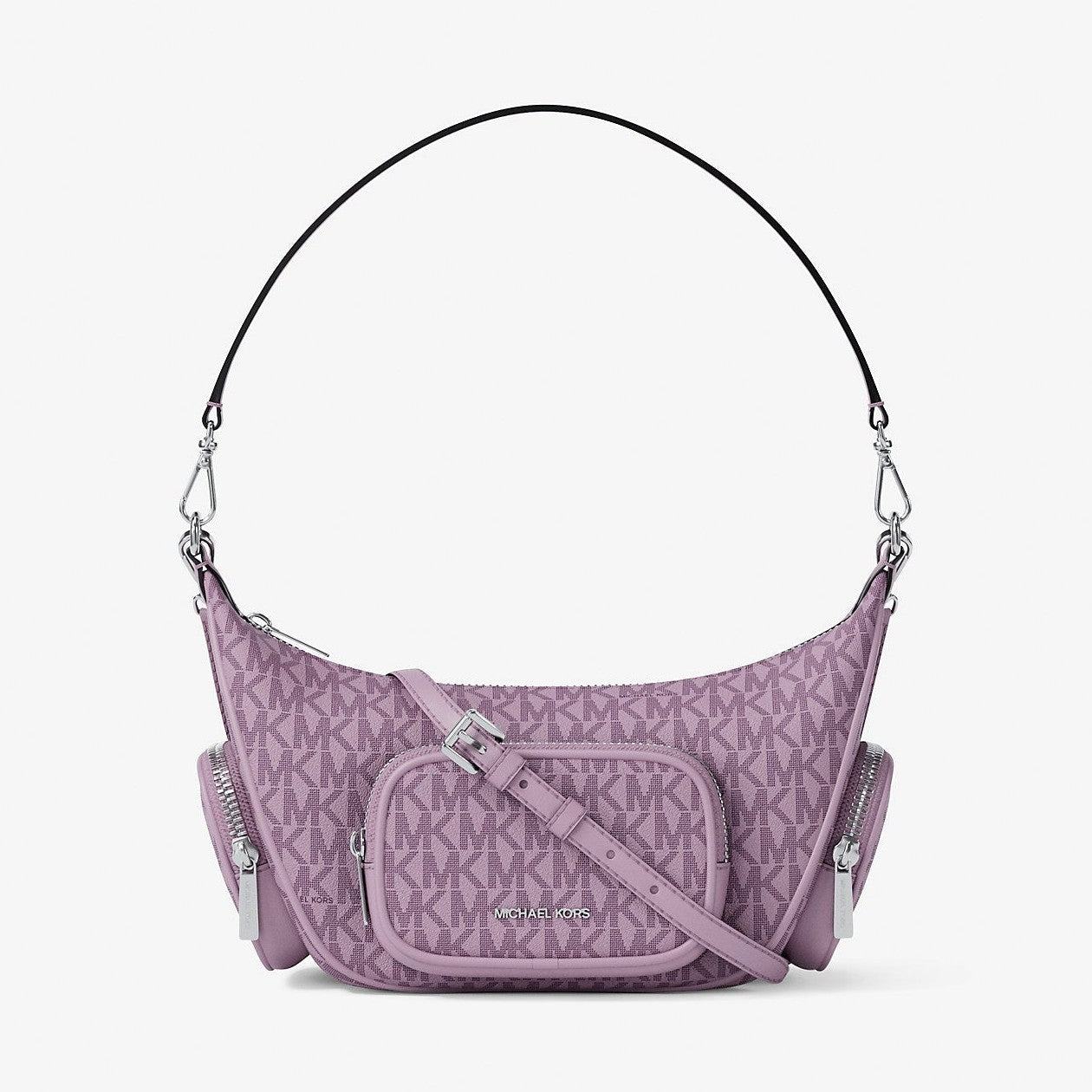 Michael Kors Merritt Small Signature Logo Convertible Shoulder Bag Lt Quartz