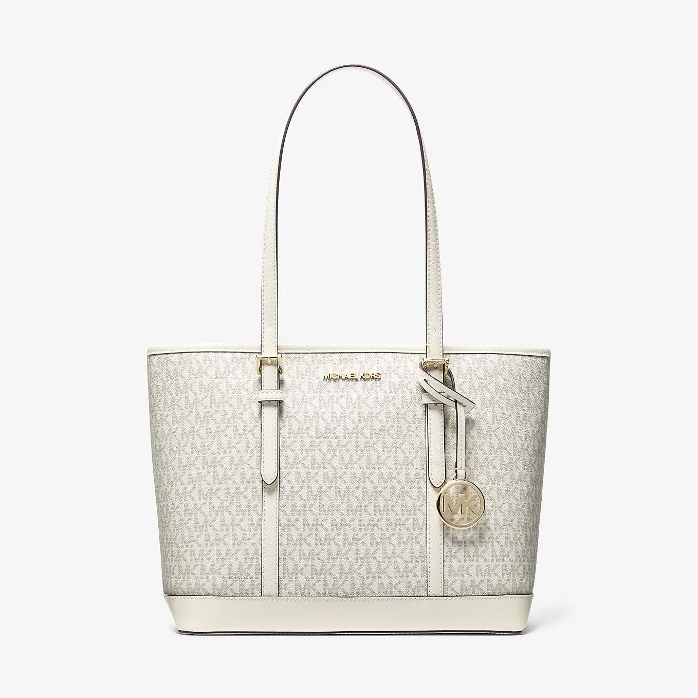 Michael Kors Jet Set Travel Small Logo Top-Zip Tote Bag Lt Crm Multi