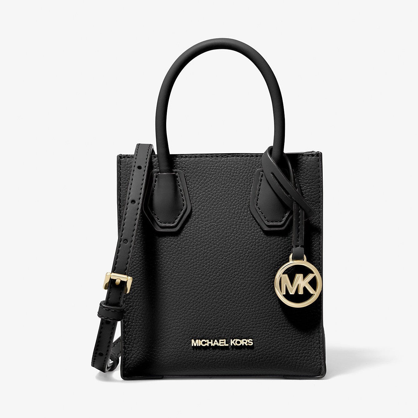 Michael Kors Mercer Extra-Small Pebbled Leather Crossbody Bag Black