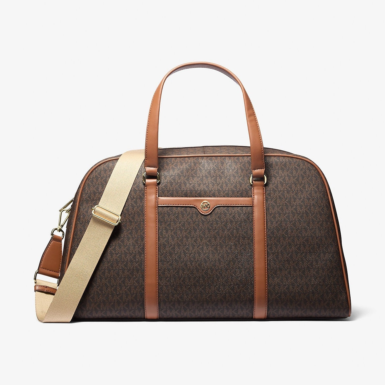 Michael Kors Jet Set Travel Extra-Large Signature Logo Weekender Bag Brown