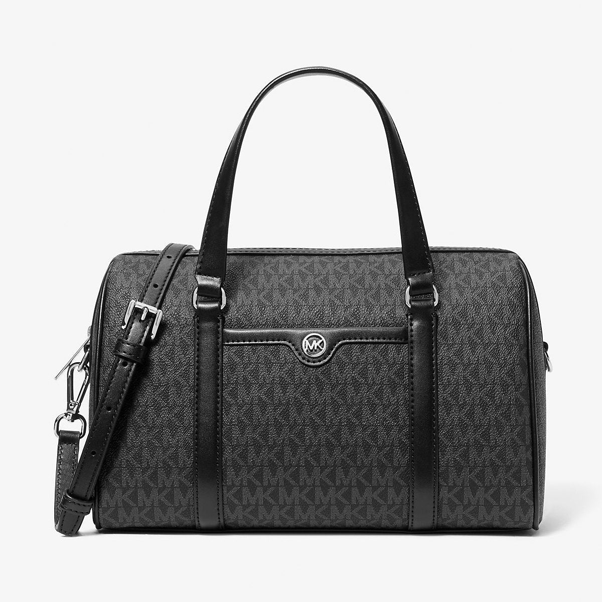 Michael Kors Jet Set Travel Medium Signature Logo Satchel Black