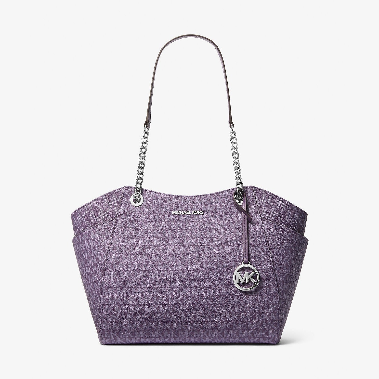 Michael Kors Jet Set Large Signature Logo Shoulder Bag Purple
