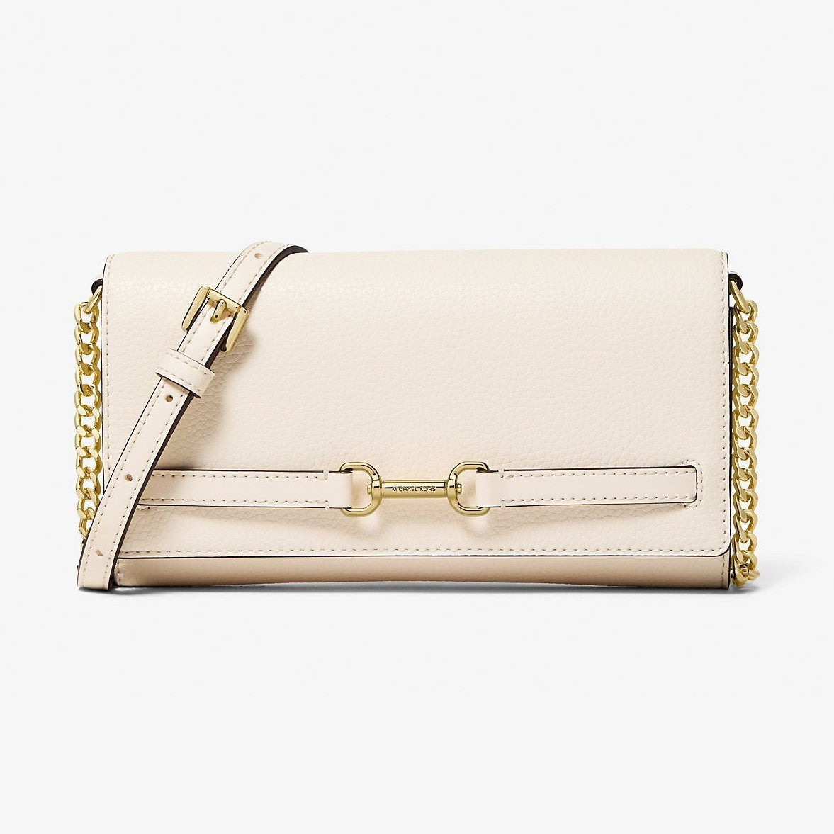 Michael Kors Carson Large Pebbled Leather Convertible Crossbody Bag Lt Cream