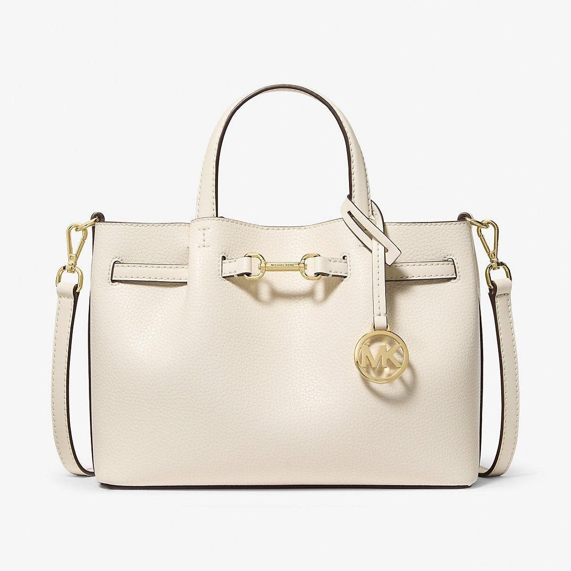 Michael Kors Carson Small Pebbled Leather Satchel Lt Cream