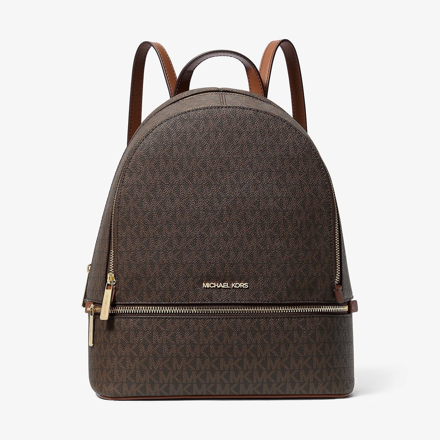 Michael Kors Rhea Medium Signature Logo Backpack Brown