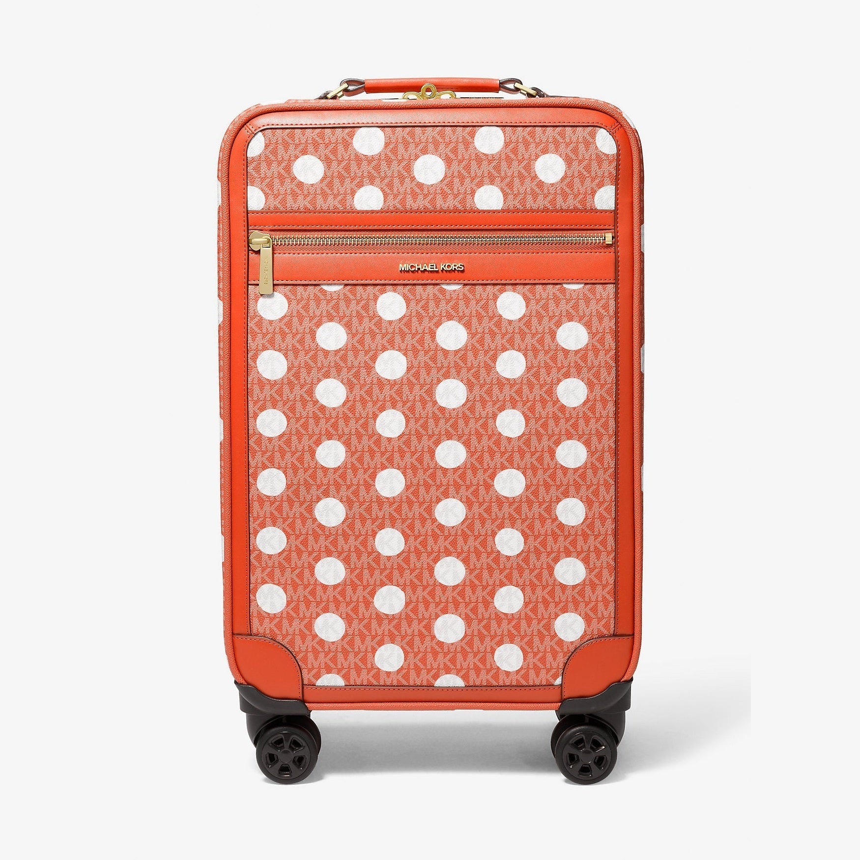Michael Kors Small Polka Dot Signature Logo Suitcase Red Clay