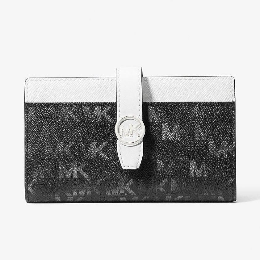 Michael Kors Greenwich Medium Signature Logo Wallet Black Combo