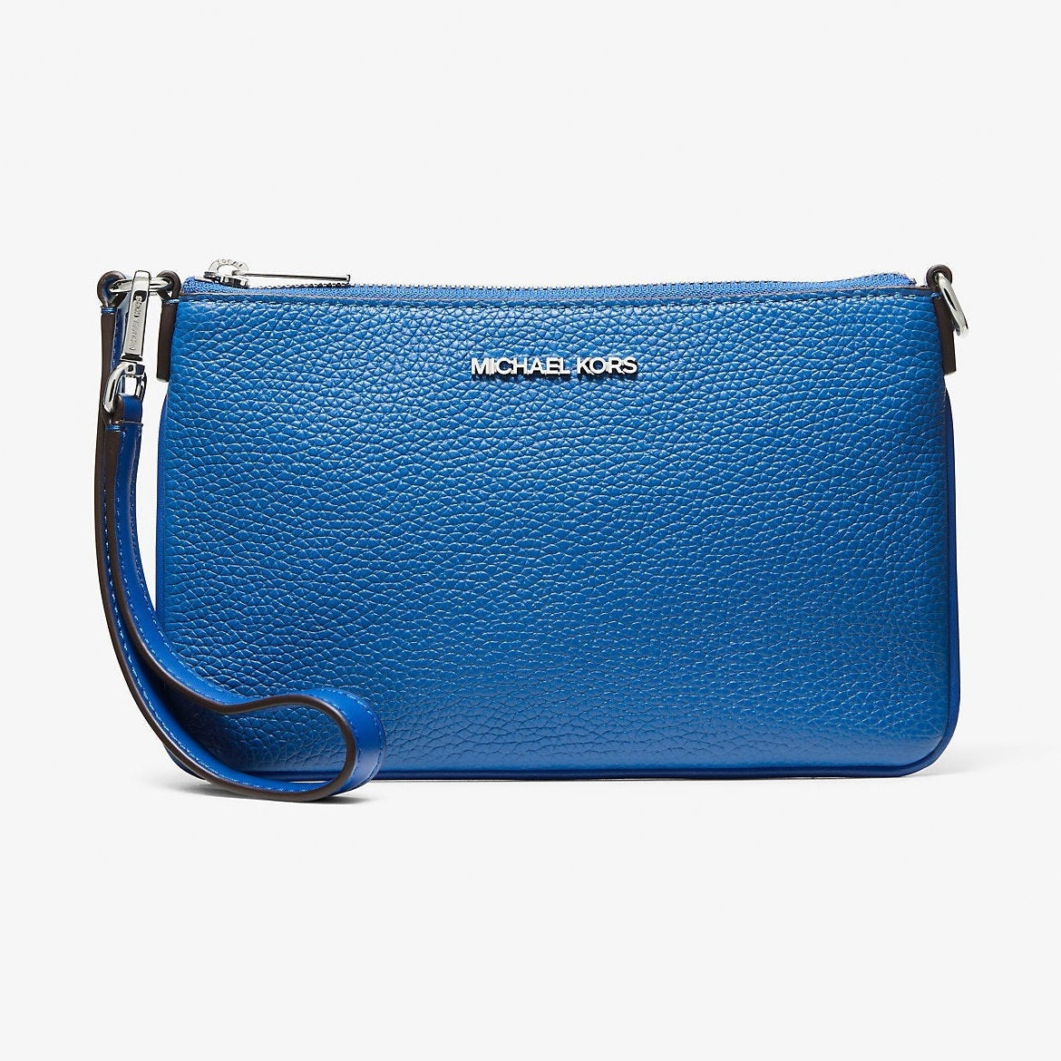 Michael Kors Jet Set Small Pebbled Leather Convertible Wristlet Galaxy Blue