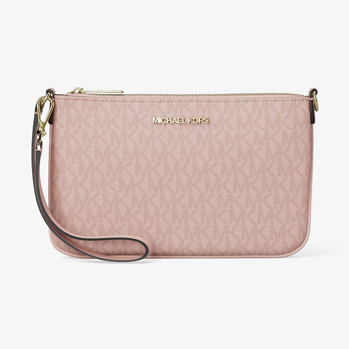 Michael Kors Jet Set Small Signature Logo Convertible Wristlet Powder Blush