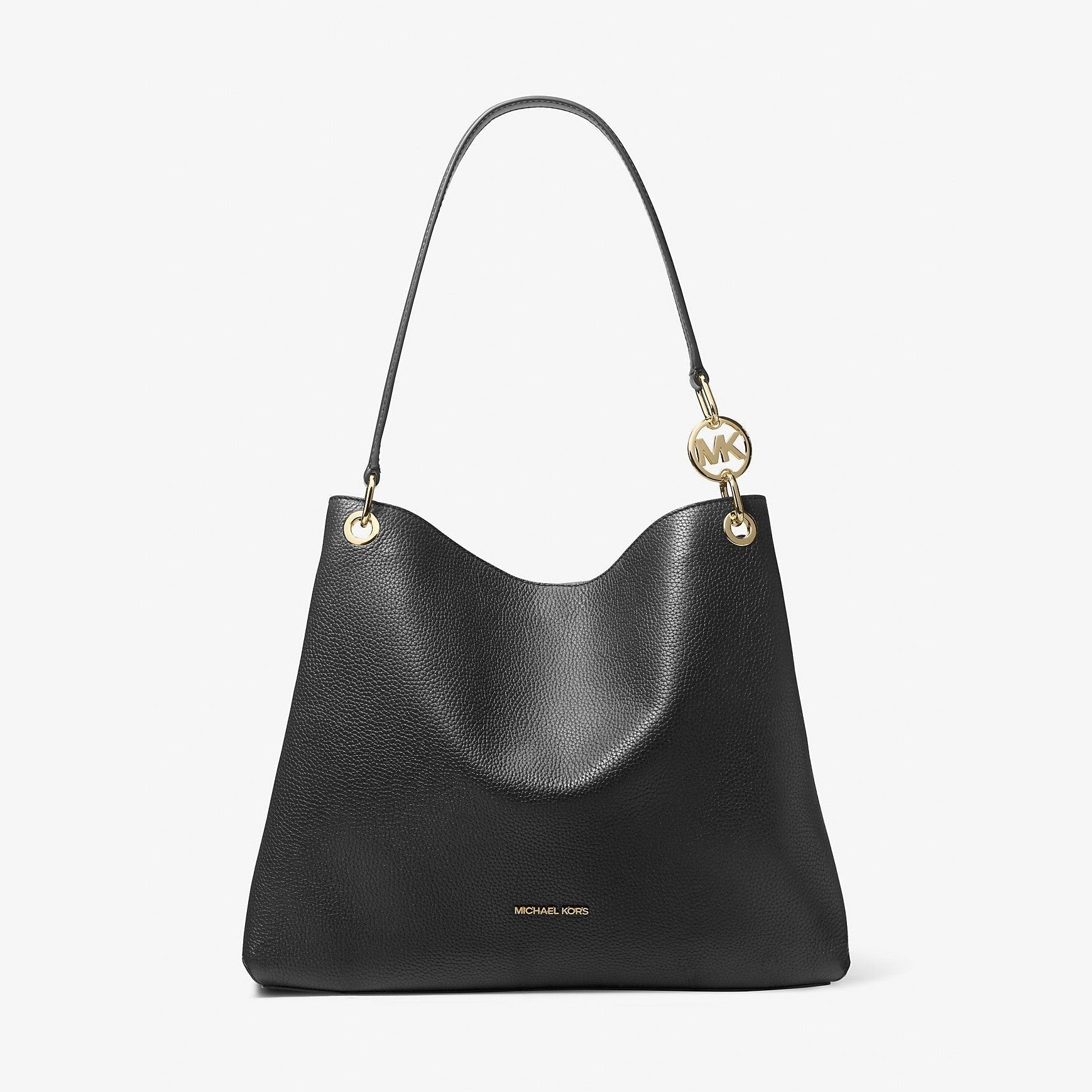 Michael Kors Christina Large Pebbled Leather Shoulder Bag Black