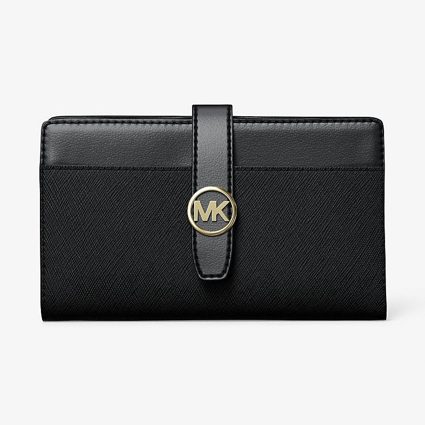 Michael Kors Greenwich Medium Saffiano Leather Wallet Black