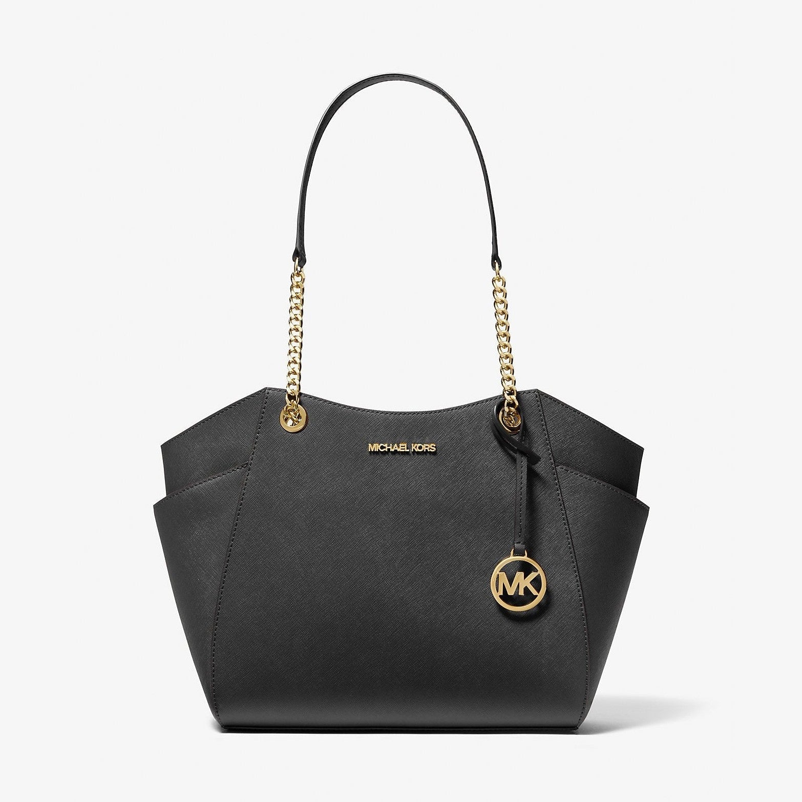 Michael Kors Jet Set Large Saffiano Leather Shoulder Bag Black