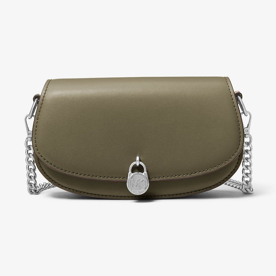 Michael Kors Mila Small Leather Convertible Crossbody Bag Olive