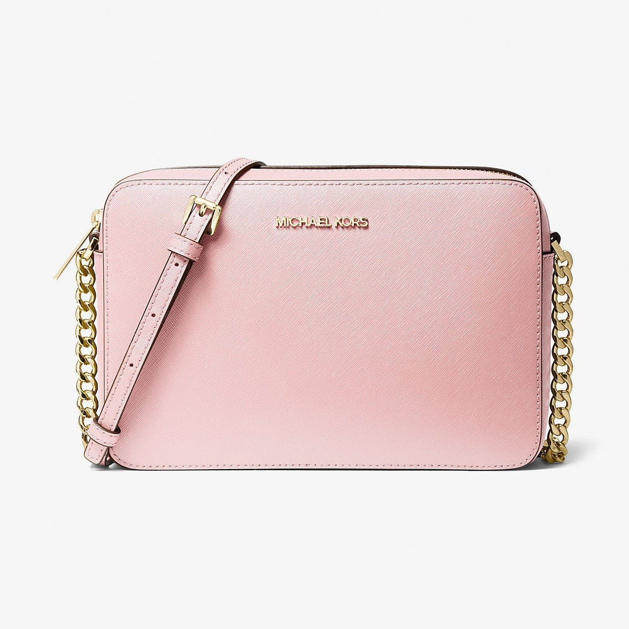 Michael Kors Jet Set Large Saffiano Leather Crossbody Bag Powder Blush