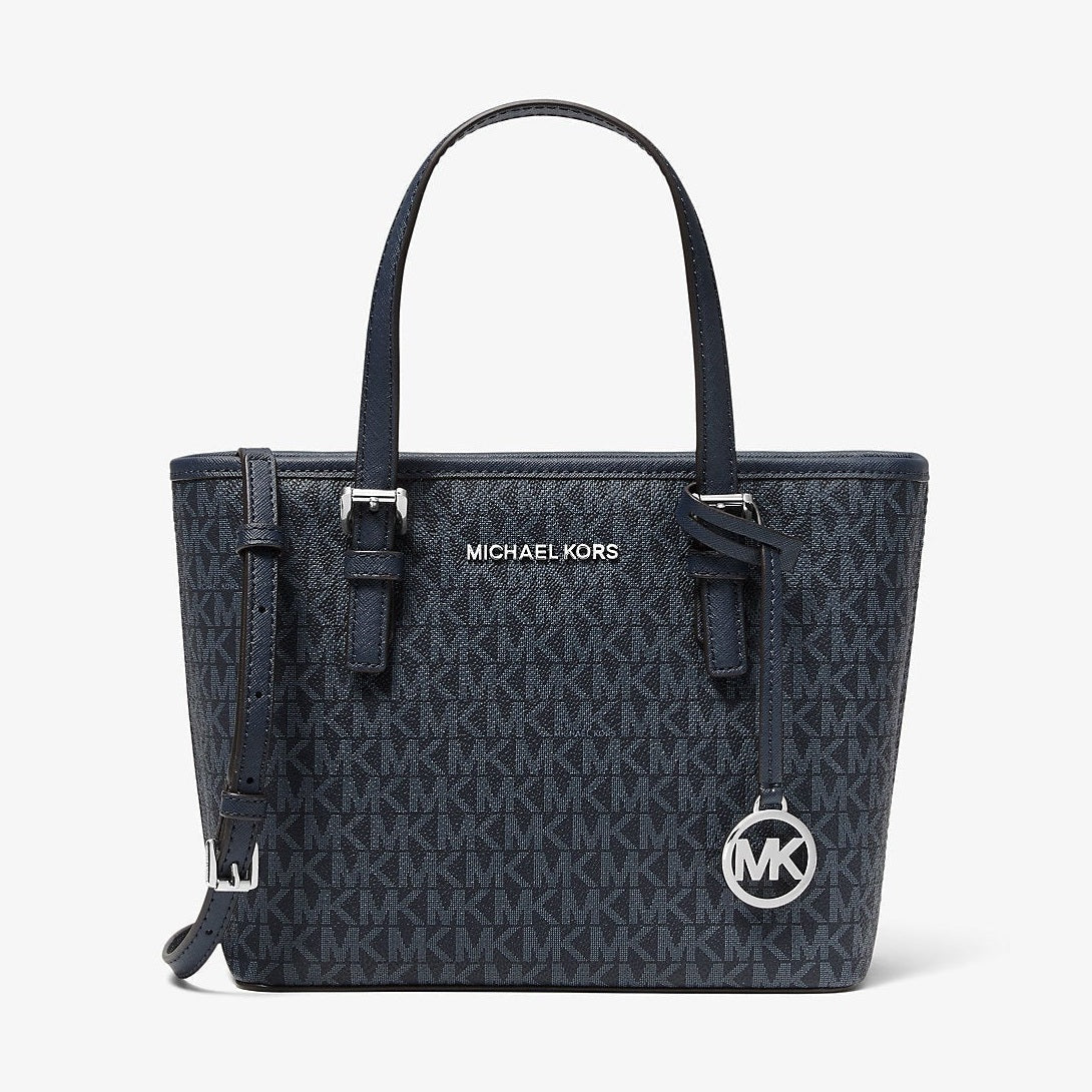 Michael Kors Jet Set Travel Extra-Small Logo Top-Zip Tote Bag Admiral