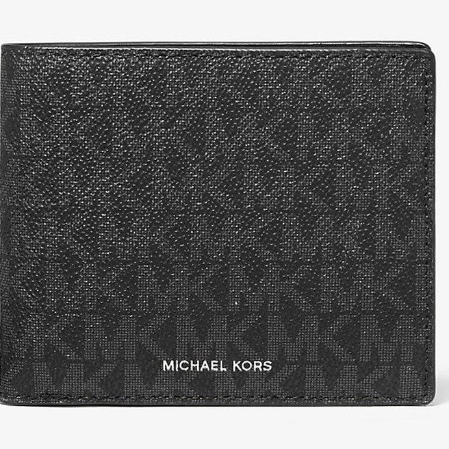 Michael Kors Cooper Logo Billfold Wallet With Coin Pouch Black