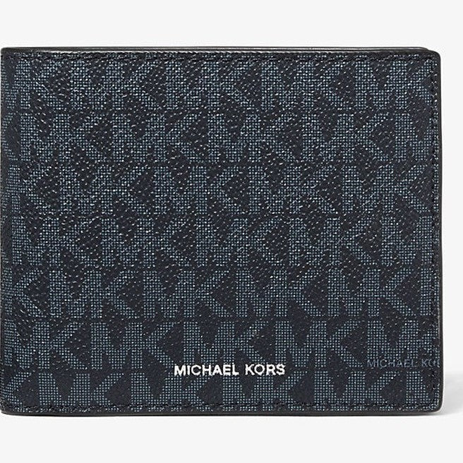Michael Kors Cooper Logo Billfold Wallet With Coin Pouch Admrl-Plblue