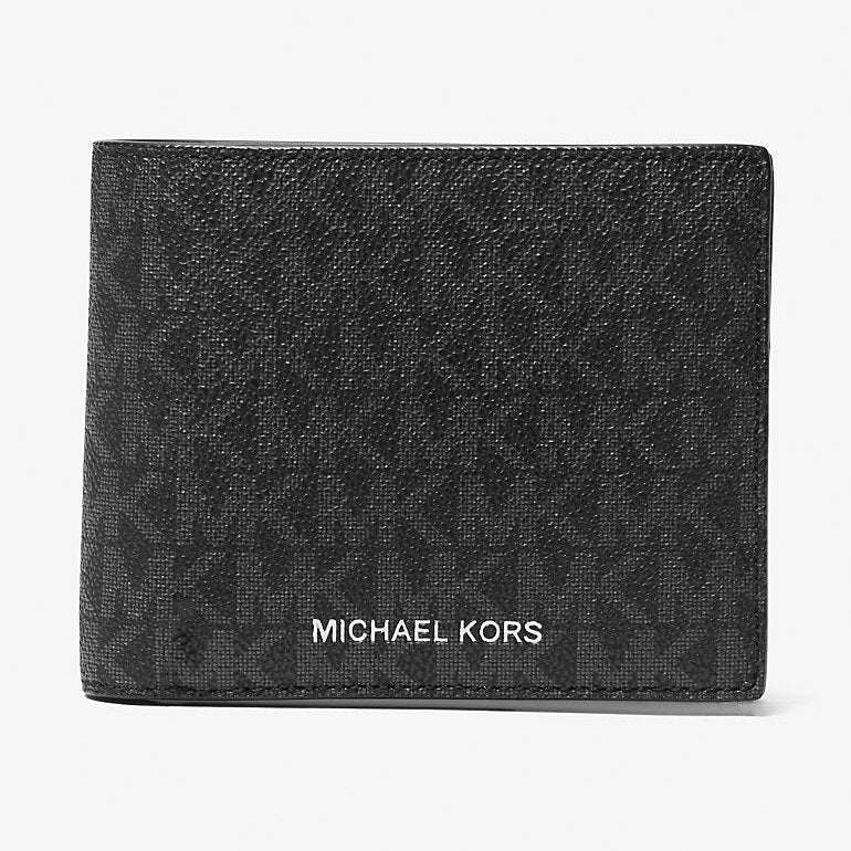 Michael Kors Cooper Logo Billfold Wallet With Passcase Black