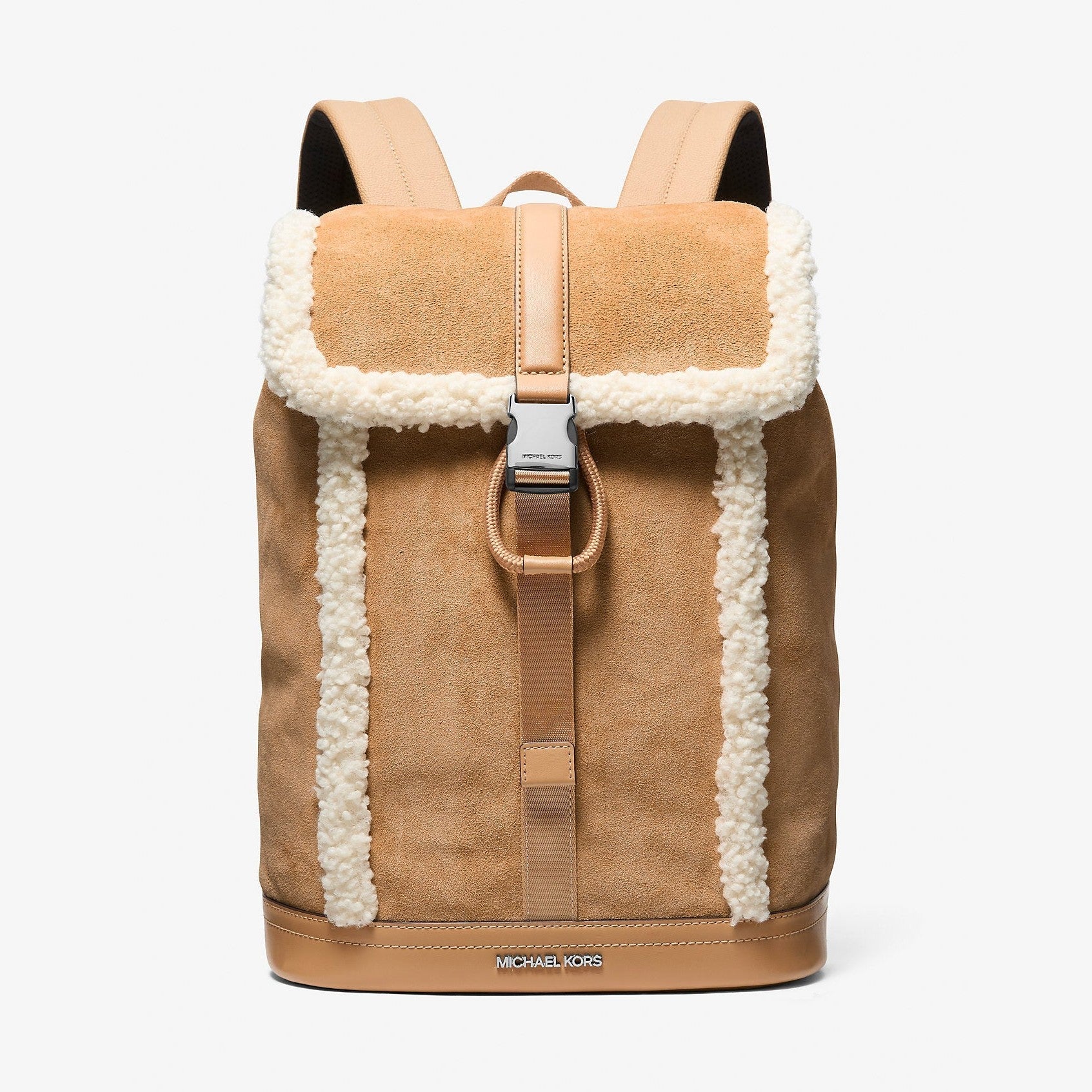 Michael Kors Cooper Suede and Sherpa Backpack Peanut