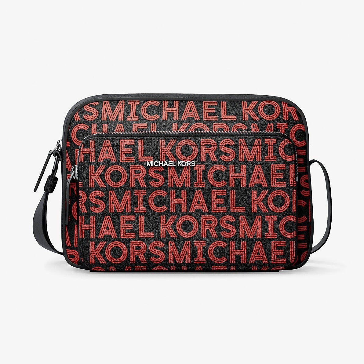 Michael Kors Cooper Graphic Logo Flight Bag Bright Red