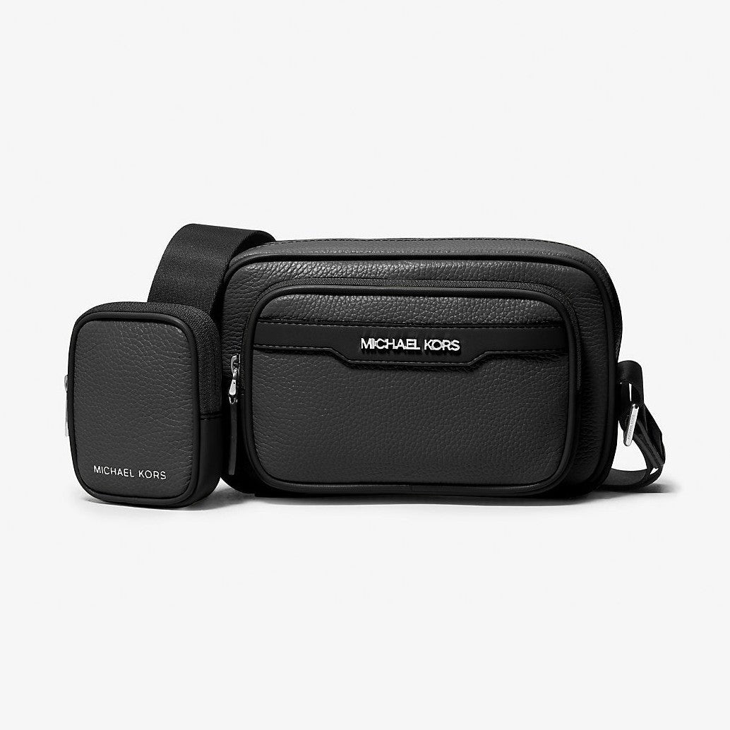 Michael Kors Cooper Pebbled Leather Camera Bag Black