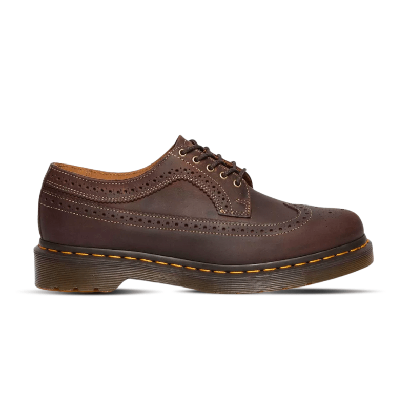 Dr Martens 3989 Crazy Horse Leather Brogue Shoes Dark Brown