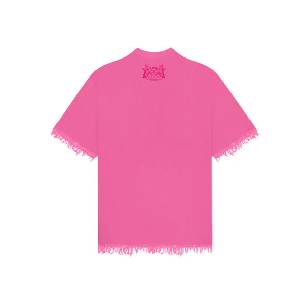 Drip Project  Pink Washed Denim Twill Tshirt