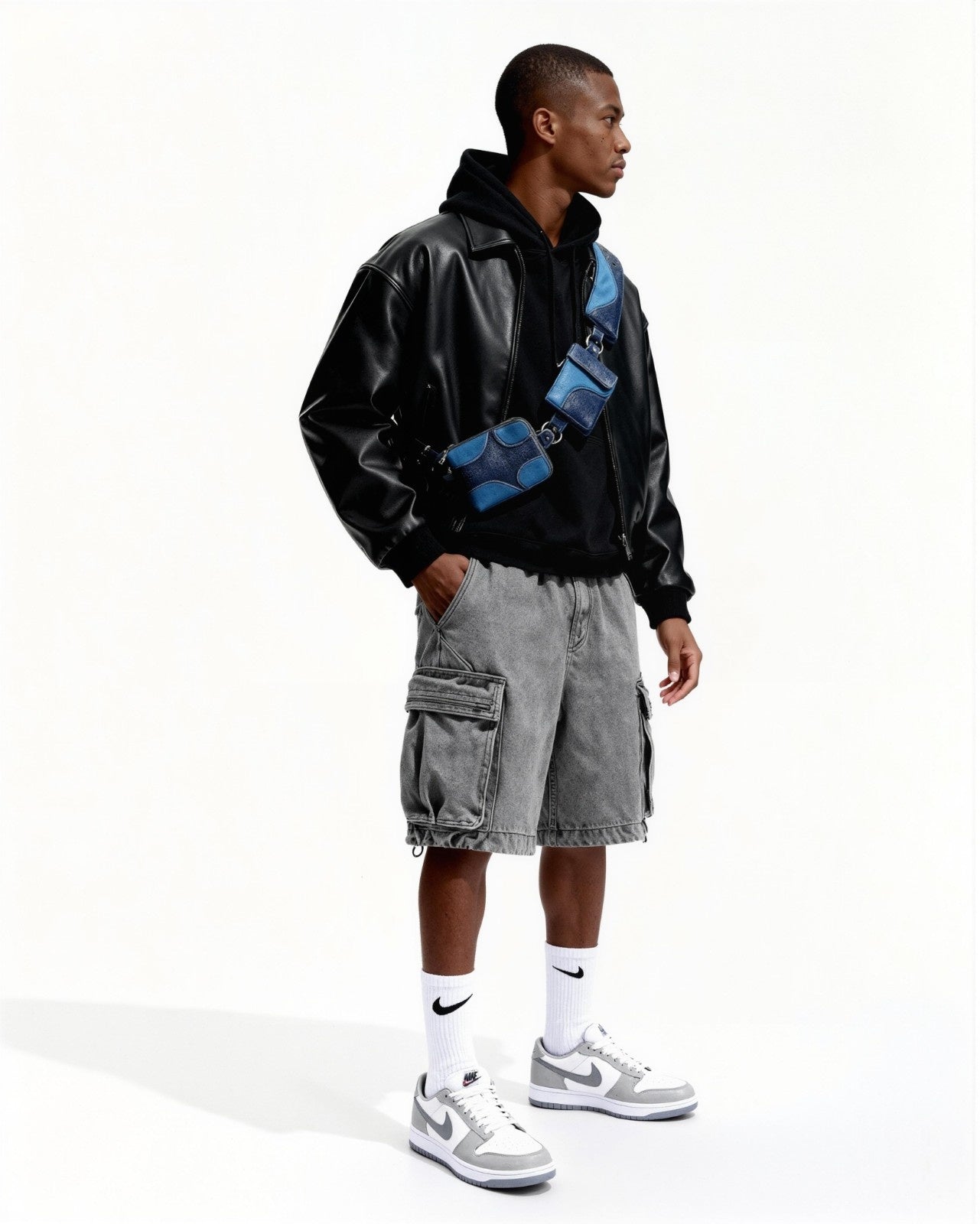 Muddled Cargo Crossbody Belt - Cracked Indigo - Fetti