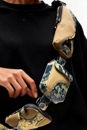 Muddled Cargo Crossbody Belt - Oxidized Olive - Fetti