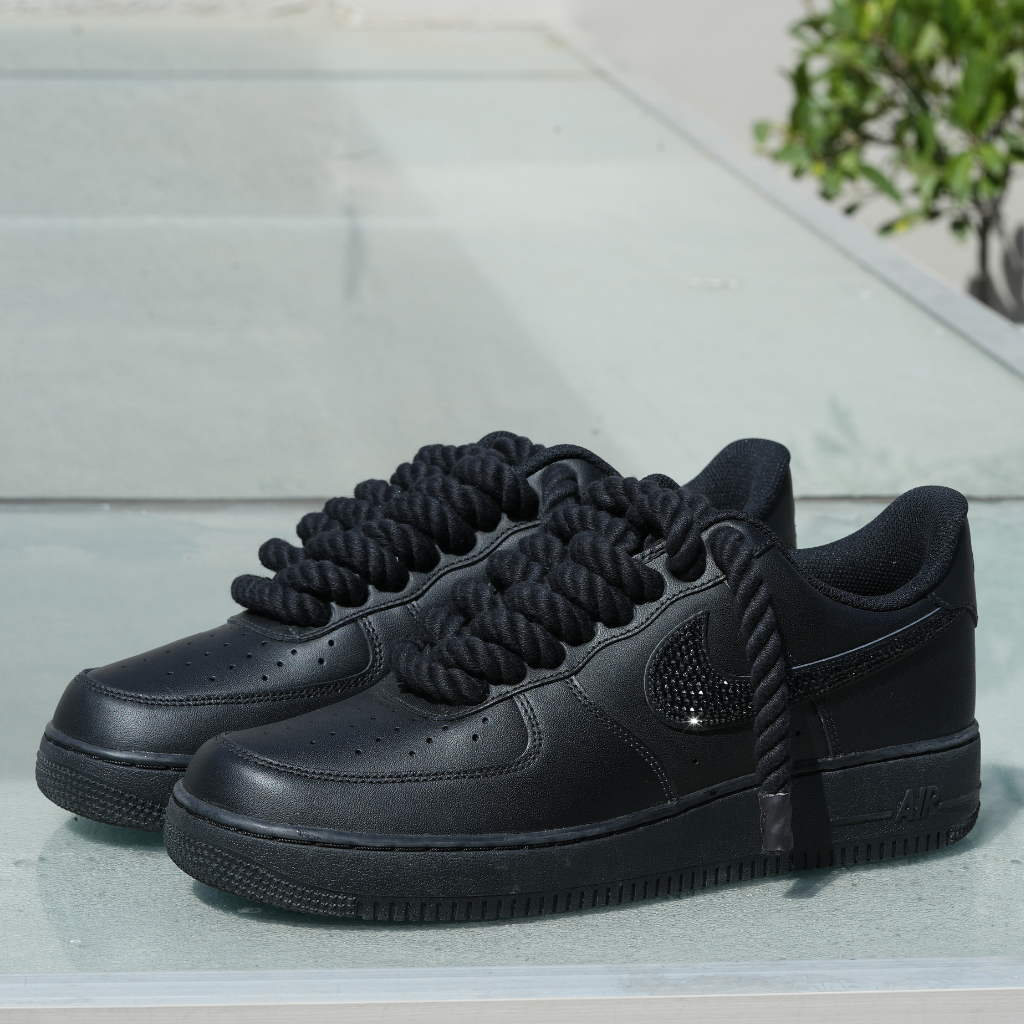 BLACK CRYSTAL SWOOSH AF1 V2RL