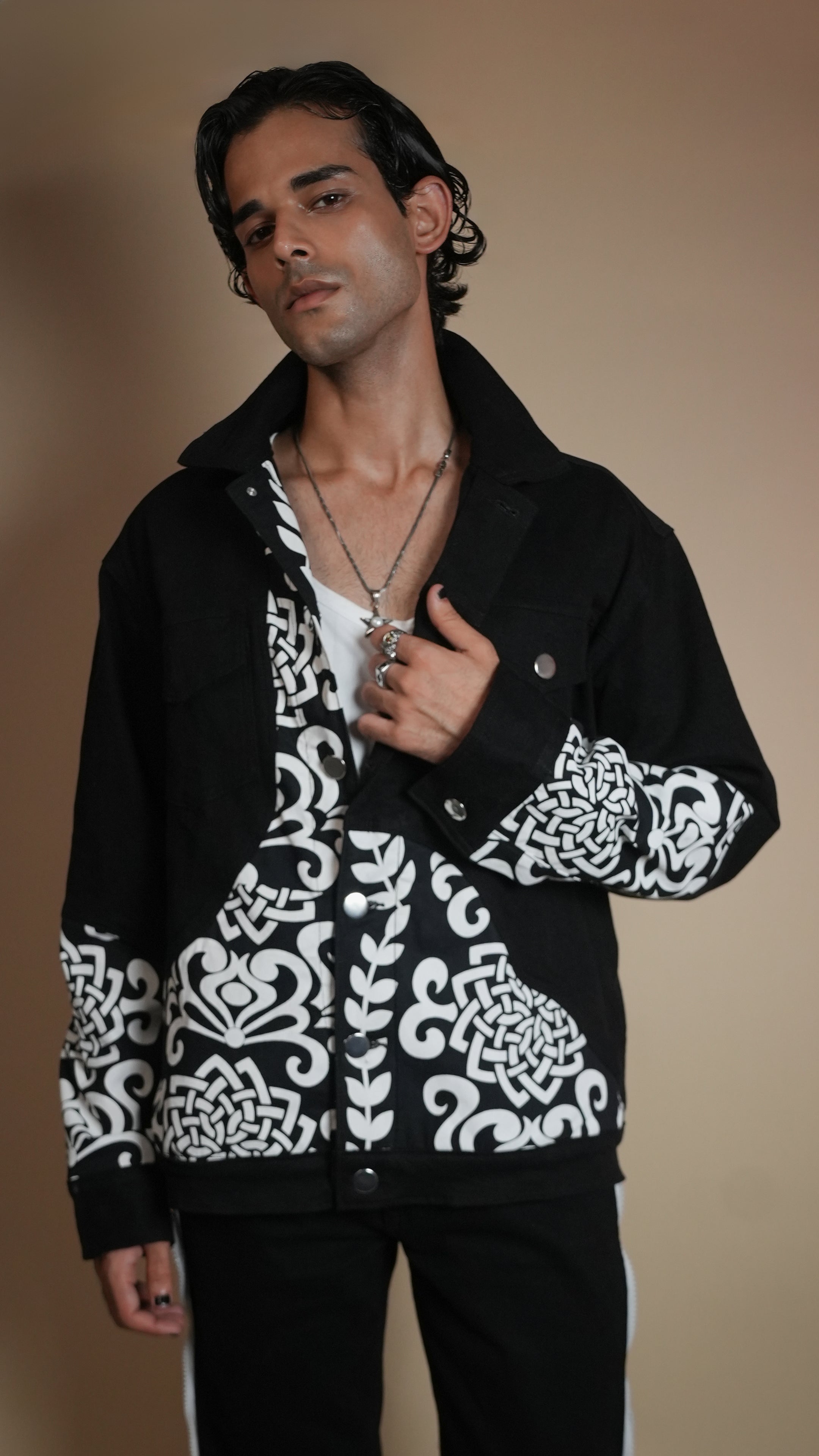 PATCHWORK DENIM BLACK MEN'S JACKET [50/50 LIMITED EDITION]